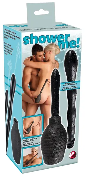 You2Toys Shower Me Intimate Hygiene Set, 300ml, Black, 2 Attachments