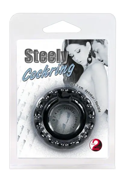 You2Toys Steely Black Silicone Duo Ring Intimate Trainer