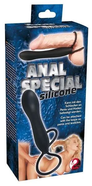 You2Toys Anal Plug Silicone Black 15 cm Dual Loop System