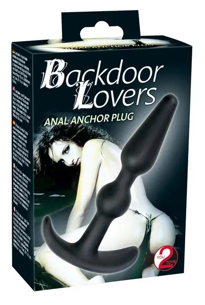 You2Toys Anal Plug Silicone Black 10cm Beaded Shaft Easy Grip
