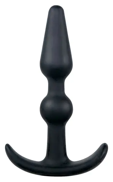 You2Toys Anal Plug Silicone Black 10cm Beaded Shaft Easy Grip