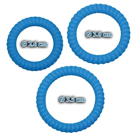 Lust 3 Silicone Intimate Rings Blue Set - 3 Sizes