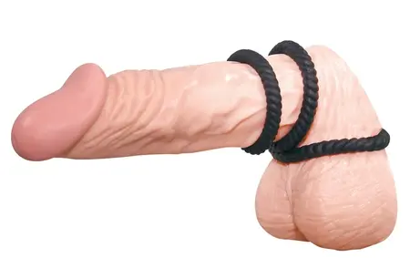 Lust 3 Silicone Intimate Rings Set Black - 3 Sizes