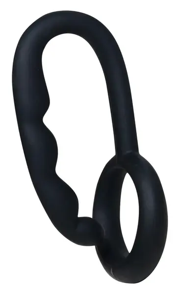Mr. Hook Black Silicone Anatomical Ring with Perineal Stimulator 3 cm