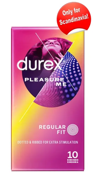 Durex Pleasure Me Condoms 10 pcs - Dotted & Ribbed, Silicone Lubricated