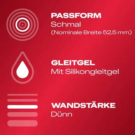 Durex Gefuhlsecht Slim Fit Latex Condoms 8 pcs, Thin Design, 52.5 mm
