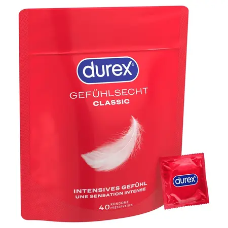 Durex Gefuhlsecht Classic 8 pcs - Ultra-Thin Latex Protection, 56 mm