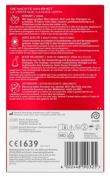 Durex Gefuhlsecht Classic 8pcs Ultra-Thin Anatomical Condoms
