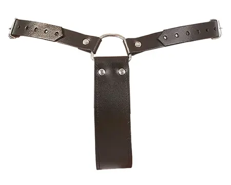 ZADO Leather Harness with Integrated Latex Accessory S-L, Black