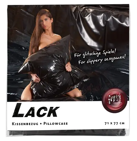 ZADO Black Vinyl Pillowcase 72x77.5 cm - Washable Shiny Cover