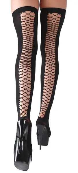 Cottelli Collection Thigh-High Net Seam Stockings Black M/L