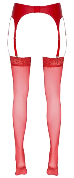 Cottelli Collection Red Stockings 20 Denier Wide Lace Top 5 Size