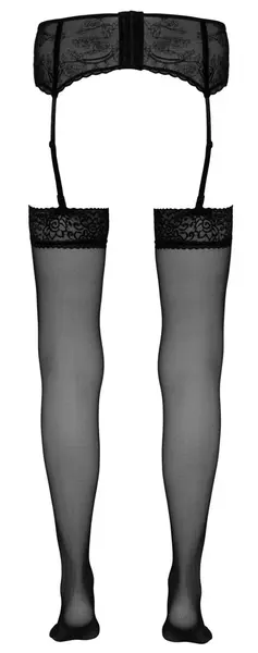 Cottelli Collection Stockings Black Wide Lace Top Oeko-Tex S/M