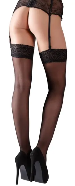 Cottelli Collection Stockings Black Lace Top Oeko-Tex Certified