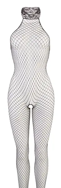 Cottelli Collection Net Bodysuit Black Lace Collar M/L