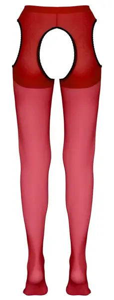 Cottelli Collection Red Suspender-Style Tights S/M Polyamide