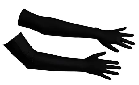 Cottelli Collection Long Black Satin Gloves S-L Elegant Stretch Fit