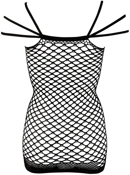 Cottelli Collection Net Dress S-L, Stretch Mesh, Triple Strap Detail