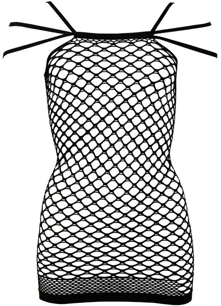 Cottelli Collection Net Dress S-L, Stretch Mesh, Triple Strap Detail