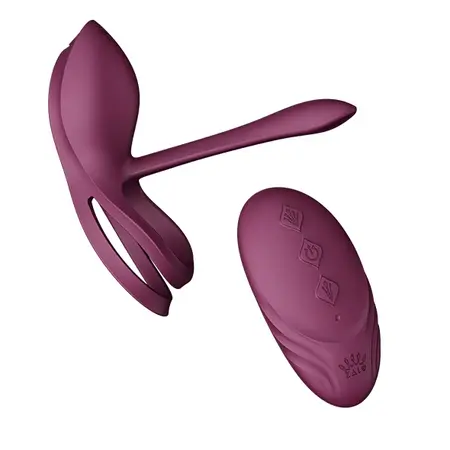 ZALO Bayek Velvet Purple Wearable Intimate Device - Remote Control, Dual Rings
