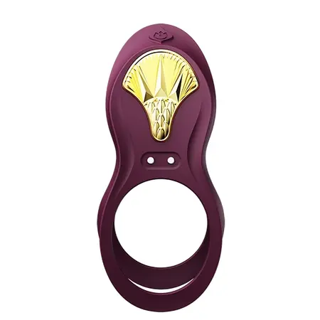 ZALO Bayek Velvet Purple Wearable Intimate Device - Remote Control, Dual Rings