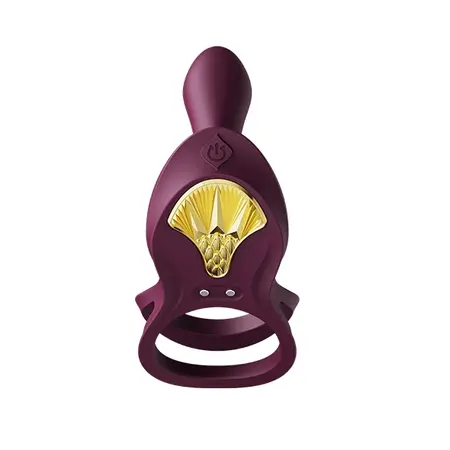 ZALO Bayek Velvet Purple Wearable Intimate Device - Remote Control, Dual Rings