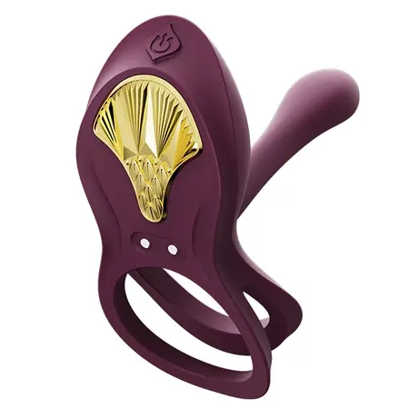 ZALO Bayek Velvet Purple Wearable Intimate Device - Remote Control, Dual Rings
