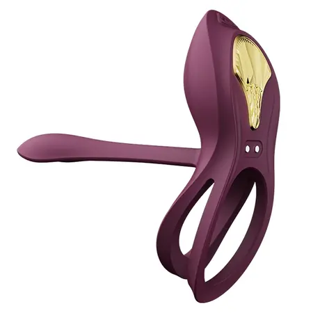 ZALO Bayek Velvet Purple Wearable Intimate Device - Remote Control, Dual Rings