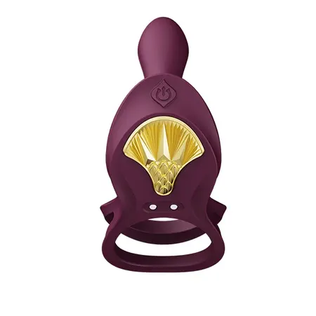 ZALO Bayek Velvet Purple Wearable Intimate Device - Remote Control, Dual Rings