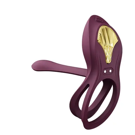 ZALO Bayek Velvet Purple Wearable Intimate Device - Remote Control, Dual Rings
