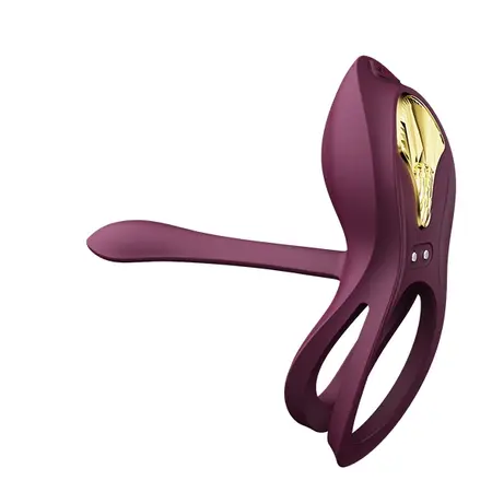 ZALO Bayek Velvet Purple Wearable Intimate Device - Remote Control, Dual Rings