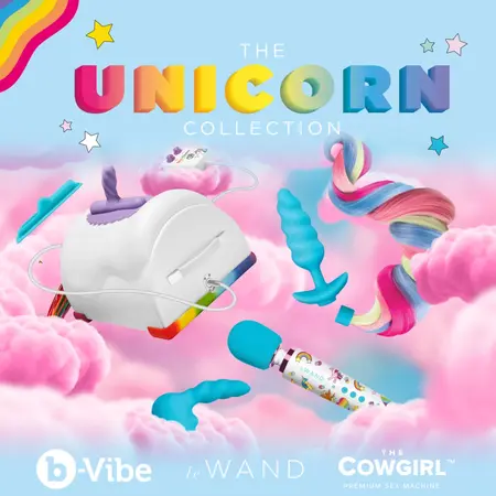 The Cowgirl Unicorn Premium Intimate Machine with Rainbow Tail, 2 Attachments