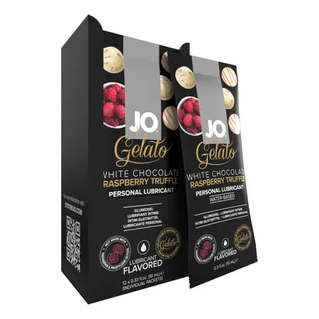System JO Gelato Lubricant Display Pack White Chocolate Raspberry 12x10ml