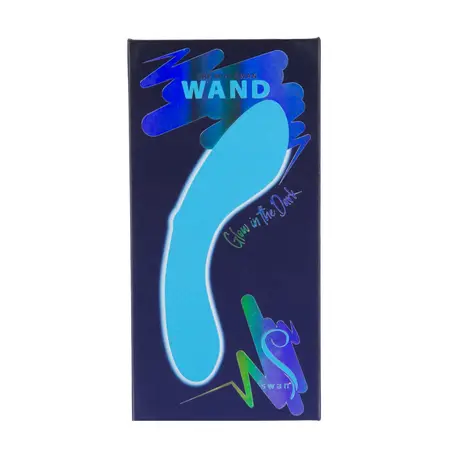 Swan Mini Swan Wand Glow In The Dark Blue - Compact Waterproof Massager