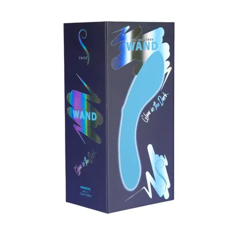 Swan Mini Swan Wand Glow In The Dark Blue - Compact Waterproof Massager