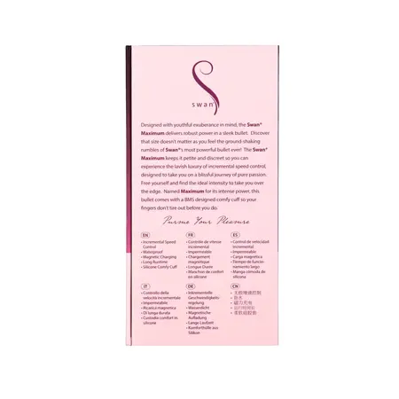 Swan Maximum Rechargeable Compact Pink Stimulator, Matte Finish