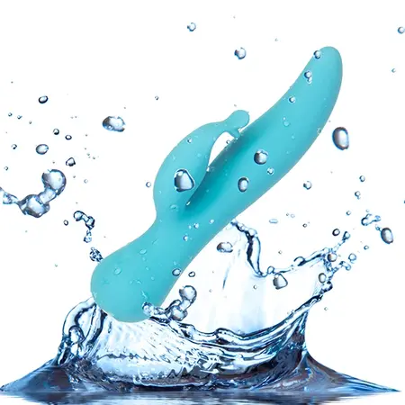 Swan The Kissing Swan Rotating Dual-Action Vibrator Blue Silicone 22cm
