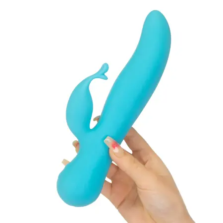 Swan The Kissing Swan Rotating Dual-Action Vibrator Blue Silicone 22cm