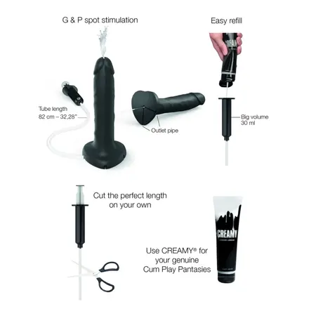 Strap-On-Me Squirting Black L Intimate System with Adjustable Hose