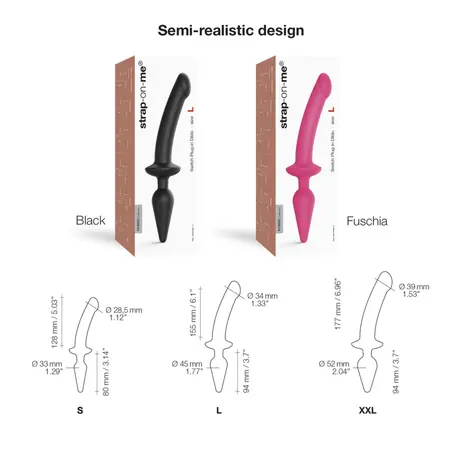 Strap-On-Me Switch Plug-In Black XXL - Semi-Realistic Silicone Attachment