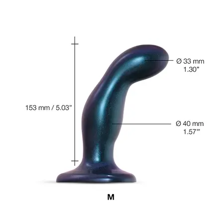 Strap-On-Me Snaky Plug Metallic Black M - Flexible Silicone, Harness Compatible