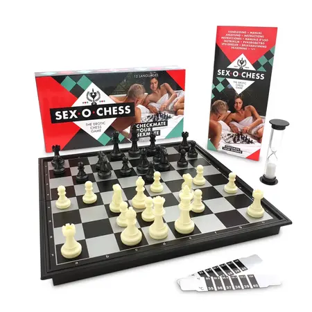 Tease & Please Sex-O-Chess Adult Board Game with Chess Set and Hourglass