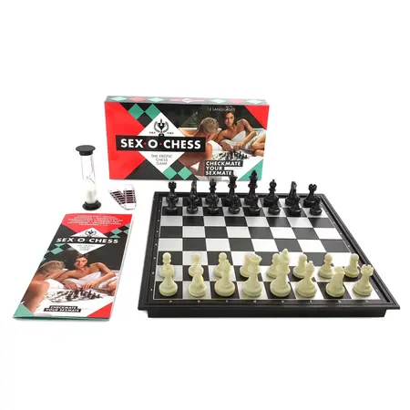 Tease & Please Sex-O-Chess Adult Board Game with Chess Set and Hourglass