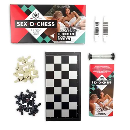 Tease & Please Sex-O-Chess Adult Board Game with Chess Set and Hourglass