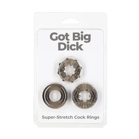 PowerBullet GBD 3-Pack Stretchy Textured Silicone Rings Set