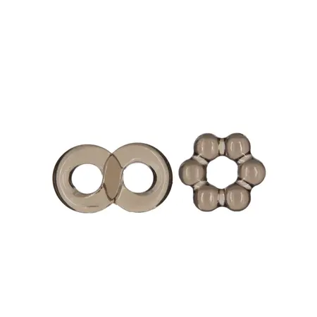 PowerBullet GBD 2-Piece Stretchable Textured Ring Set, Body-Safe Material