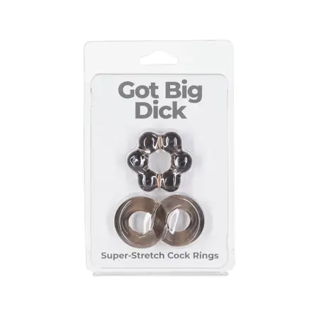 PowerBullet GBD 2-Piece Stretchable Textured Ring Set, Body-Safe Material