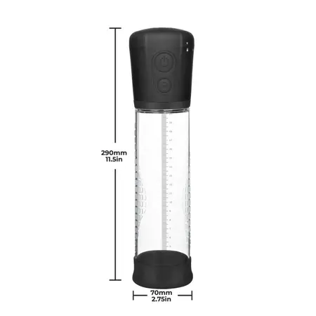 PowerBullet Intimate Vacuum Pump 3-Level Battery System Transparent Black