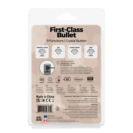 PowerBullet First Class Mini Silver - 9-Function Compact Vibrating Device
