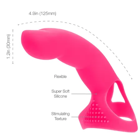 PowerBullet Extra Touch Finger Sleeve Pink Silicone Universal Fit